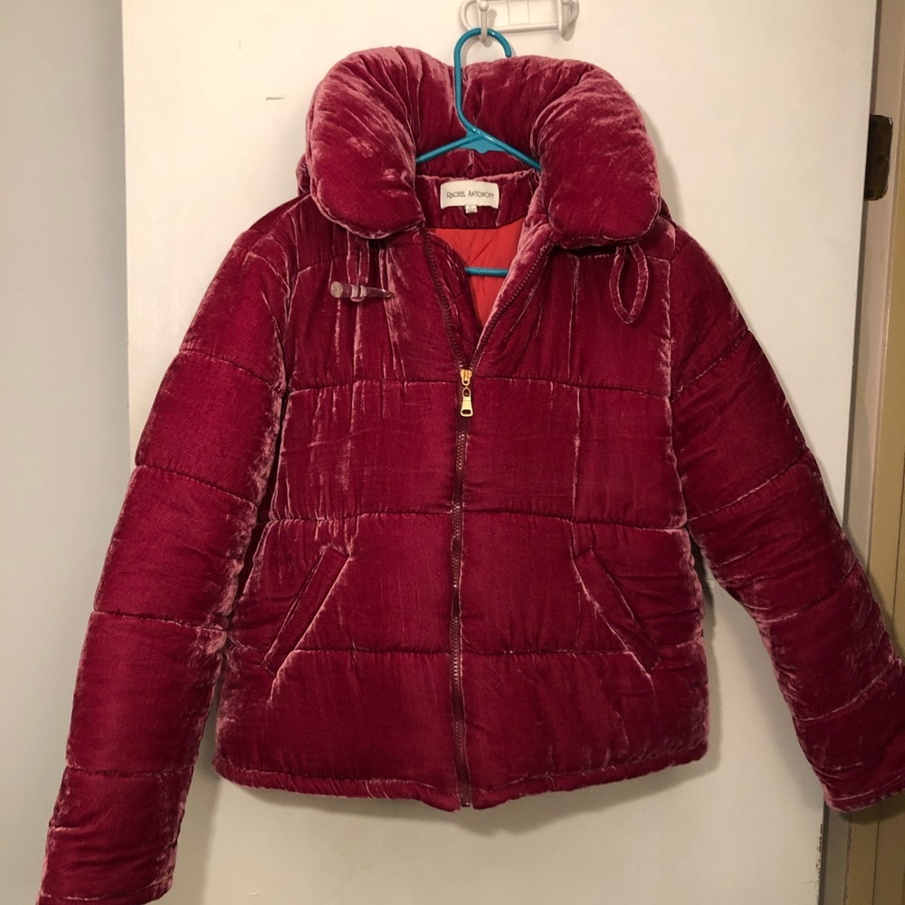 Rachel Antonoff Velvet Puffer Jacket